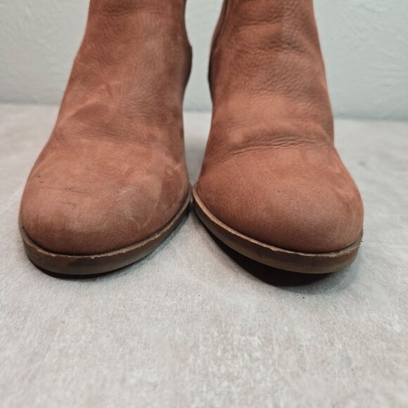 Lucky Brand Ankle Boots Size 9.5 Brown Leather Victorian Western Lace Up Booties - Picture 4 of 13